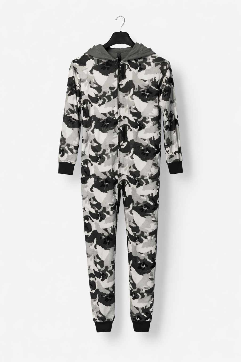 Red & Black Checkered Winter Fleece Onesie for Adults | Hooded Cozy Sleepwear