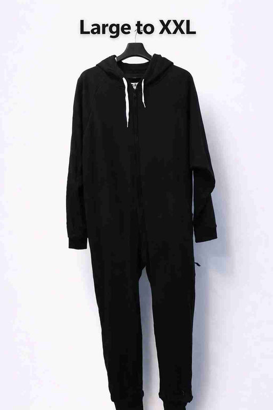 Red & Black Checkered Winter Fleece Onesie for Adults | Hooded Cozy Sleepwear