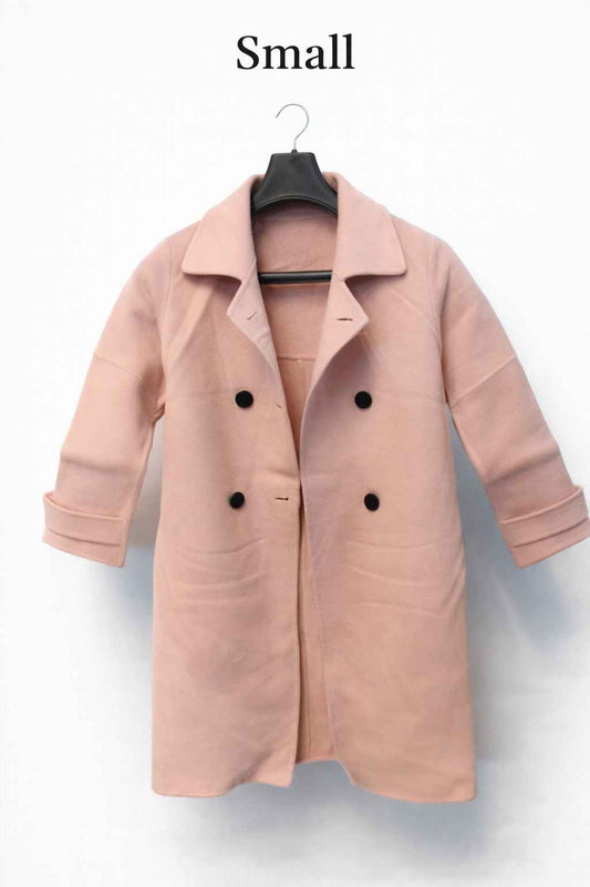 Blush Pink Women’s Thrifted Wool Blend Coat | Size Small | Kashmir Thrifts