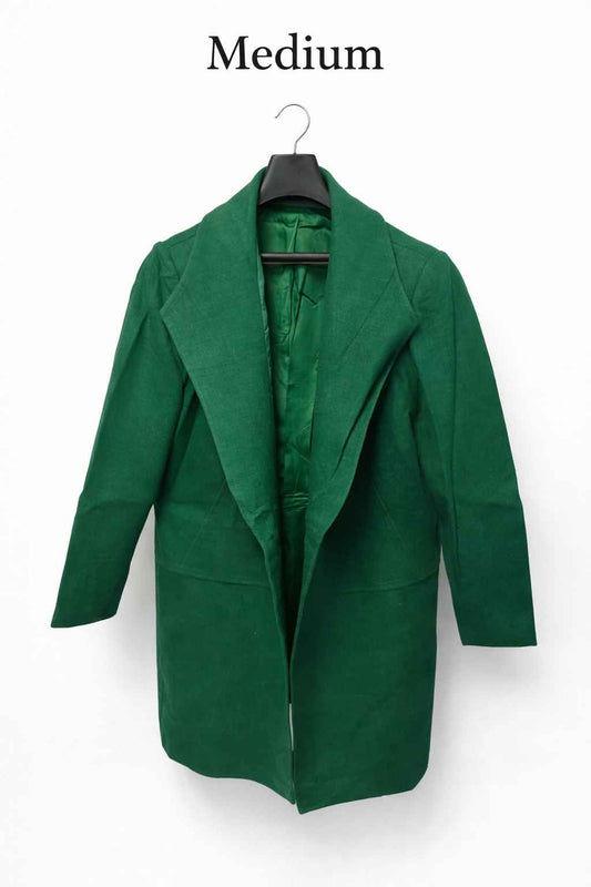 Emerald Green Women’s Thrifted Wool Blend Coat | Medium | Kashmir Thrifts