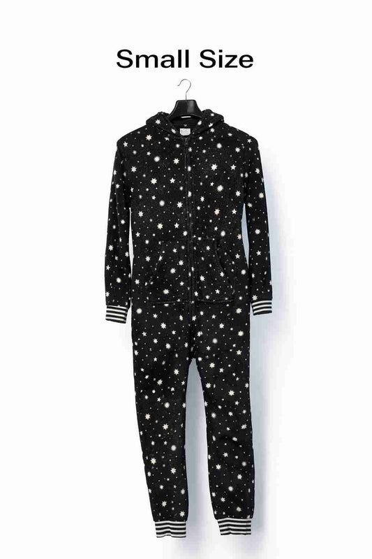 Solid Red Plush Winter Onesie – Small Size Cozy Fleece Jumpsuit for Women | Kashmir Thrifts