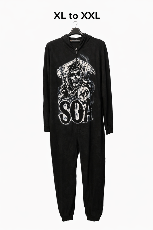 Red & Black Checkered Winter Fleece Onesie for Adults | Hooded Cozy Sleepwear