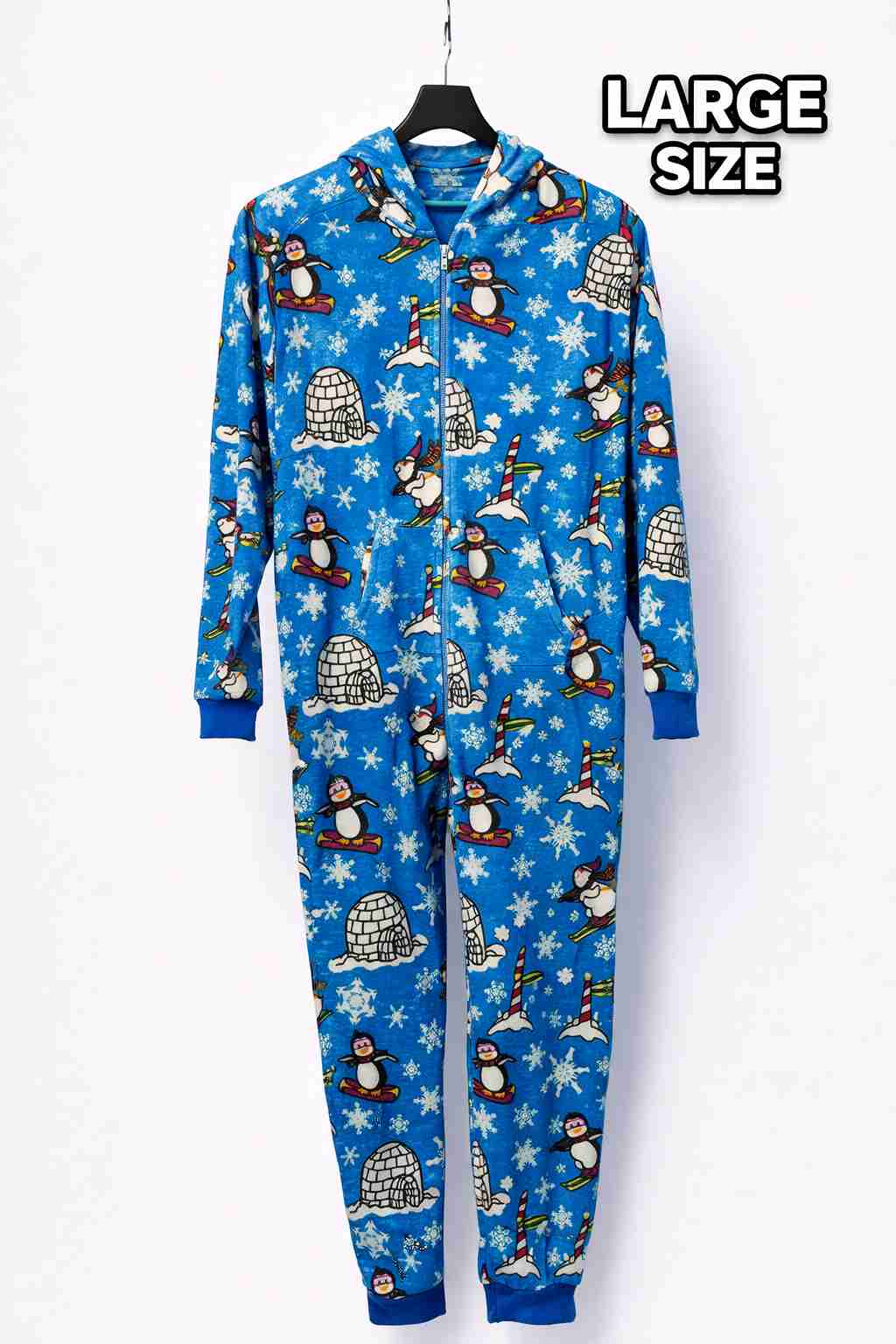 Red & Black Checkered Winter Fleece Onesie for Adults | Hooded Cozy Sleepwear