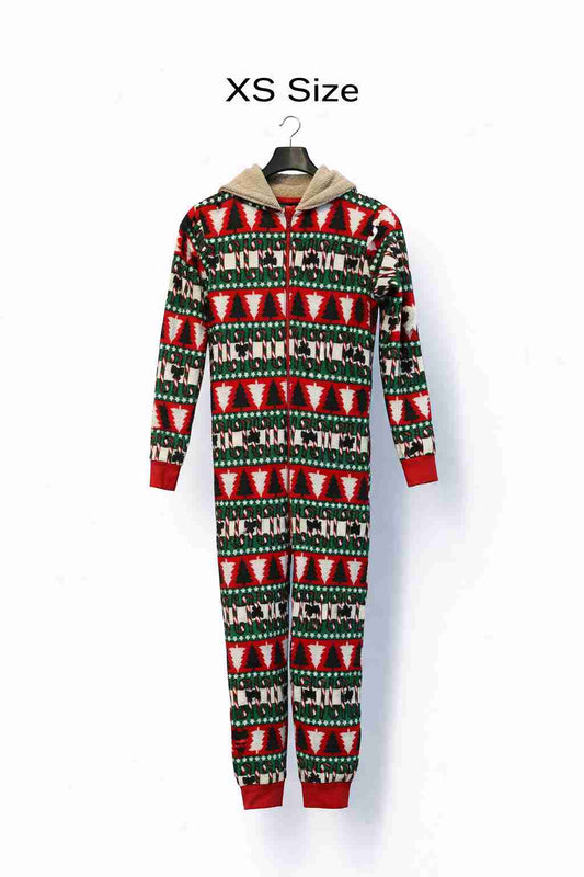 Women Christmas Printed Fleece Onesie – XS Size Winter Jumpsuit | Kashmir Thrifts