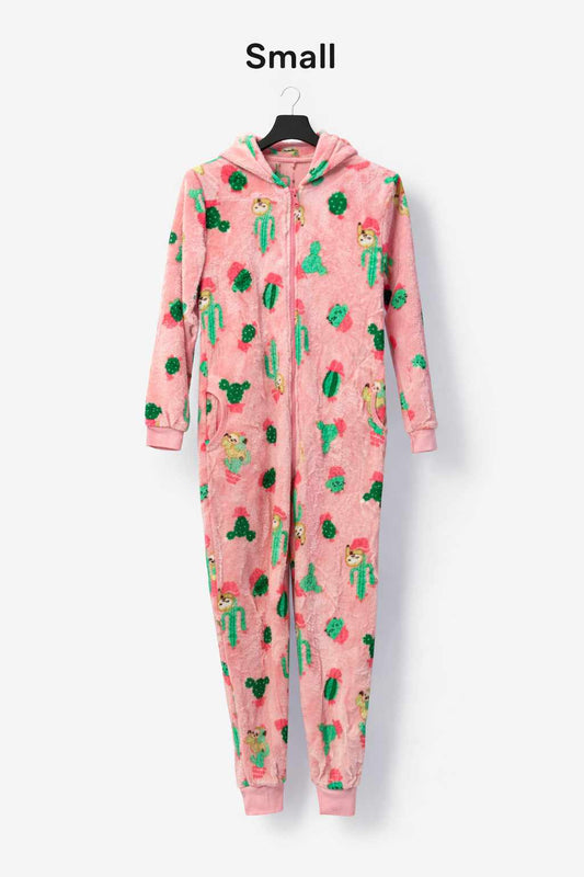 Red & Black Checkered Winter Fleece Onesie for Adults | Hooded Cozy Sleepwear