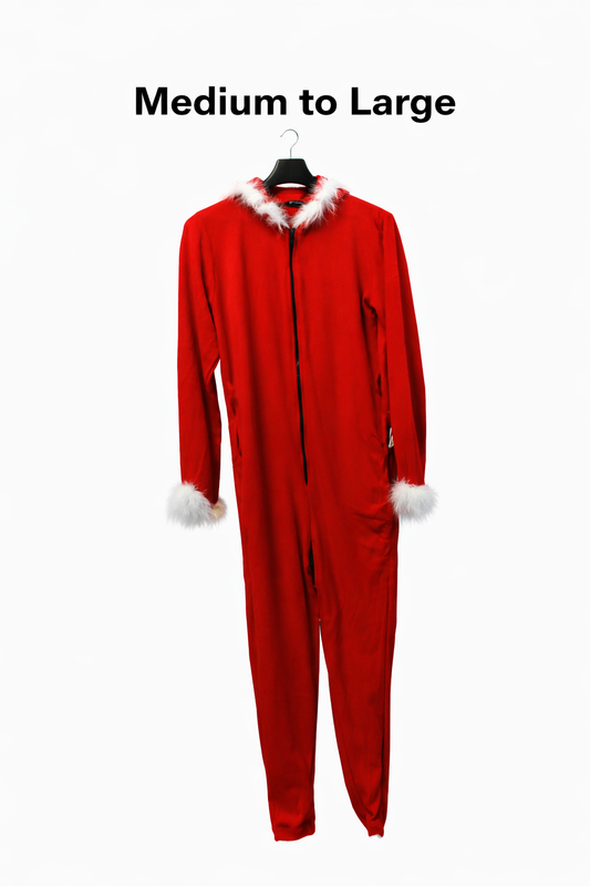 Red & Black Checkered Winter Fleece Onesie for Adults | Hooded Cozy Sleepwear